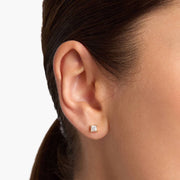 Princess Cut Diamond Stud Earrings Set in 18ct Yellow Gold