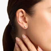 Princess Cut Diamond Stud Earrings Set in 18ct Yellow Gold