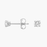 Four-Prong Round Brilliant Diamond Stud Earrings in 18ct White Gold