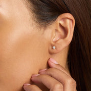 Four-Prong Round Brilliant Diamond Stud Earrings in 18ct White Gold