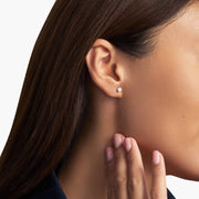 Four-Prong Round Brilliant Diamond Stud Earrings in 18ct White Gold