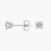Four-Prong Round Brilliant Diamond Stud Earrings in 18ct White Gold