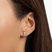 Four-Prong Round Brilliant Diamond Stud Earrings in 18ct White Gold