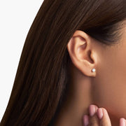 Four-Prong Round Brilliant Diamond Stud Earrings in 18ct White Gold