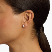 Round Brilliant Diamond Stud Earrings with Four-Prong Setting in 18ct White Gold