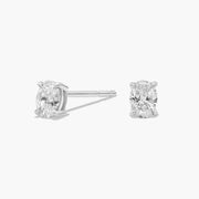 Oval Cut Diamond Stud Earrings In 18ct White Gold