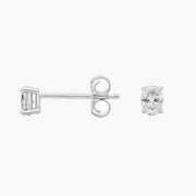 Oval Cut Diamond Stud Earrings In 18ct White Gold