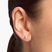 Oval Cut Diamond Stud Earrings In 18ct White Gold