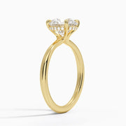 Freesia Hidden Halo Diamond Ring in 14K Yellow Gold