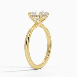 Freesia Hidden Halo Diamond Ring in 14K Yellow Gold