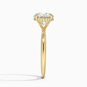 Freesia Hidden Halo Diamond Ring in 14K Yellow Gold