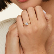 Freesia Hidden Halo Diamond Ring in 14K Yellow Gold