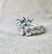 10K White Gold Lab Grown Diamonds Ladies Dress Ring TDW 1.28ct