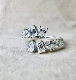 10K White Gold Lab Grown Diamonds Ladies Dress Ring TDW 1.28ct