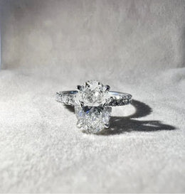 18k White Gold 2.50ct F/VS1 Oval Lab Grown Diamond Engagement Ring
