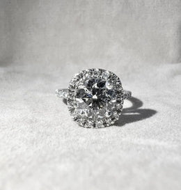 18k White Gold 1.81ct D/VVS2 Round Lab Grown Diamond Engagement Ring