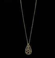 18ct Yellow Gold Leaf Design Pendant Necklace CodeA02T09