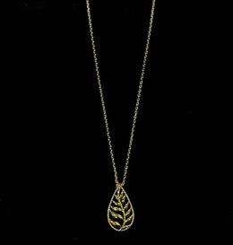 18ct Yellow Gold Leaf Design Pendant Necklace CodeA02T09