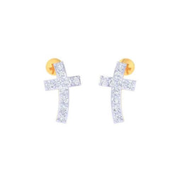 Cross Diamond Stud Earring by SOBBI