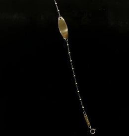 18ct Two Toned, Beaded, ID Bracelet CodeA01T05