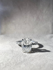 18k White Gold 2.50ct F/VS1 Oval Lab Grown Diamond Engagement Ring