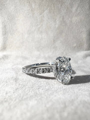 18k White Gold 2.50ct F/VS1 Oval Lab Grown Diamond Engagement Ring