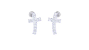 Cross Diamond Stud Earring by SOBBI